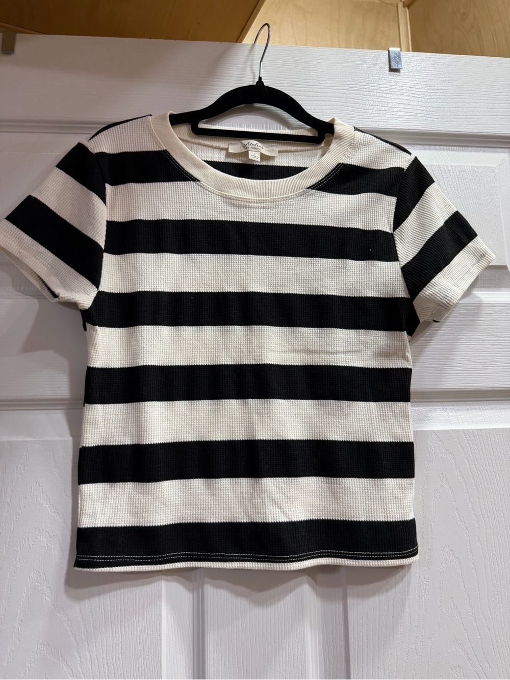 Classic Black & White Striped womenβs Tee